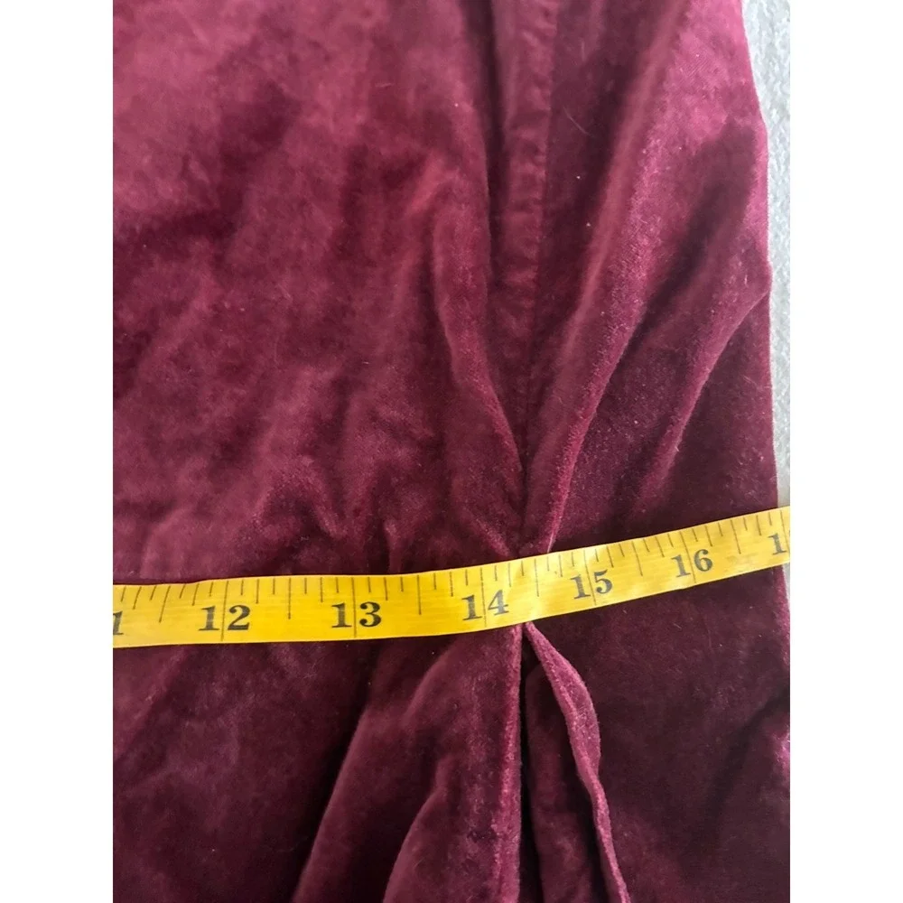 Pottery Barn Side Chair Slipcover Wine Red Velvet
